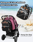 Astro alan Baby Diaper Bags with Changing Station, Waterproof Diaper Bag Backpack for Moms Dads with USB Charging Port, Baby Shower Gifts, Large Capacity diaper backpack, Black