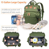 Astro alan Baby Diaper Bags with Changing Station, Waterproof Diaper Bag Backpack for Moms Dads with USB Charging Port, Baby Shower Gifts, Large Capacity diaper backpack, Green