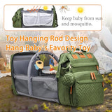 Astro alan Baby Diaper Bags with Changing Station, Waterproof Diaper Bag Backpack for Moms Dads with USB Charging Port, Baby Shower Gifts, Large Capacity diaper backpack, Green