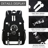 ASXMA Luminous Pattern Travel Laptop Backpack - Adjustable Shoulder Strap Waterproof Black Backpack With Usb Charging Port & Headphone Port School Backpack Includes Pencil Bag,combination Lock