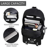 ASXMA Luminous Pattern Travel Laptop Backpack - Adjustable Shoulder Strap Waterproof Black Backpack With Usb Charging Port & Headphone Port School Backpack Includes Pencil Bag,combination Lock