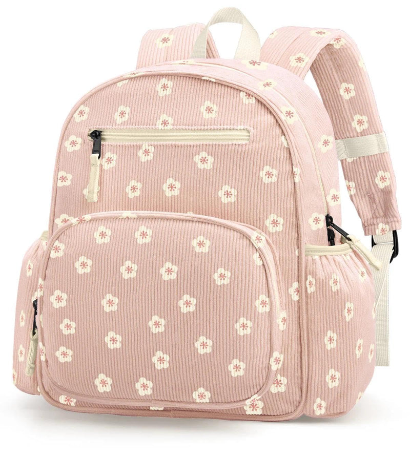 atgark Corduroy Toddler Backpack for Girls 2 - 5, Preschool Kindergarten Backpack - Cute Kids Backpacks for Girls 13.7" H Fit Folder
