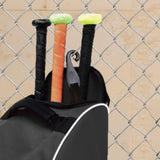 Athletico Rolling Baseball Bag - Wheeled Bat, TBall, & Softball Equipment for Youth, Kids, and Adults (Black)