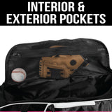 Athletico Rolling Baseball Bag - Wheeled Bat, TBall, & Softball Equipment for Youth, Kids, and Adults (Black)
