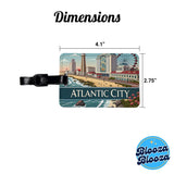 Atlantic City, New Jersey NJ Travel City State Stamp Travel Faux Leather Luggage Tag
