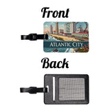 Atlantic City, New Jersey NJ Travel City State Stamp Travel Faux Leather Luggage Tag