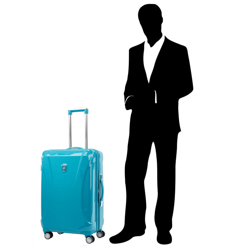 Atlantic Luggage Ultra Lite 4 Hardside, 24 - Inch Expandable Spinner (Turquoise Blue)