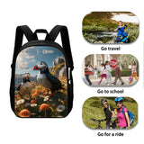 Atlantic Puffin School Backpack For Girls Boys Kids,Lightweight Elementary Student Bookbag Perfect for Back to School