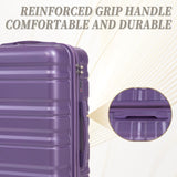 Attjuoly Lightweight 3 - Piece purple luggage Sets - 20"/24"/28" ABS+PC Hardshell Spinner Suitcase with 360°Wheels & TSA Lock, suitcases with wheels