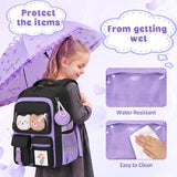 Attmu Kids Backpack for Girls, School Bag for Elementary Primary Students, Bookbag for Teens Middle School, Kawaii Ita Backpack - Black