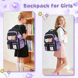 Attmu Kids Backpack for Girls, School Bag for Elementary Primary Students, Bookbag for Teens Middle School, Kawaii Ita Backpack - Black