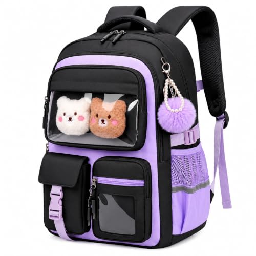 Attmu Kids Backpack for Girls, School Bag for Elementary Primary Students, Bookbag for Teens Middle School, Kawaii Ita Backpack - Black | Backpacks4Less
