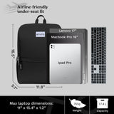 ATUTO Professional Black Laptop Backpack for Men 17 inch Compartment - Back Airflow & Fully Padded - Work & Travel Backpack for Men with Luggage Strap and Trolley Sleeve.