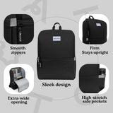 ATUTO Professional Black Laptop Backpack for Men 17 inch Compartment - Back Airflow & Fully Padded - Work & Travel Backpack for Men with Luggage Strap and Trolley Sleeve.
