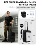 AUROTIER Rolling Tactical Laptop Backpack, 17 Inch Wheeled Computer Backpack for Men and Women, Roller Carry on Luggage for Work Travel, Overnight Molle Outdoor Hiking Bag with Wheels, Black