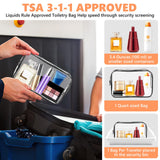 AURUZA Clear Makeup Bag,Portable Travel Toiletry Bags with Zipper, TSA Approved Clear Organizer Bags, PVC Cosmetic Pouch for Airport Airline Compliant