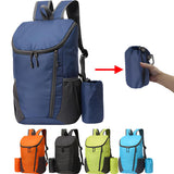 AUUEYY Portable Foldable Backpack Folding Mountaineering Bag, Ultralight Outdoor Cycling Rucksack, Travel Hiking Knapsack (Black)