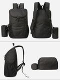 AUUEYY Portable Foldable Backpack Folding Mountaineering Bag, Ultralight Outdoor Cycling Rucksack, Travel Hiking Knapsack (Black)