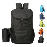 AUUEYY Portable Foldable Backpack Folding Mountaineering Bag, Ultralight Outdoor Cycling Rucksack, Travel Hiking Knapsack (Black)