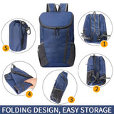 AUUEYY Portable Foldable Backpack Folding Mountaineering Bag, Ultralight Outdoor Cycling Rucksack, Travel Hiking Knapsack (Black)