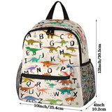 AUUXVA Alphabet Dinosaur Backpack for Kids, Neutral Preschool Toddler Bookbag Boy Girl, Childish Dino Kids Back Pack Kindergarten Children Bag Nursery Junior Primary Student Travel School Bag