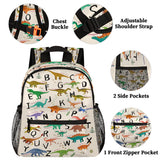 AUUXVA Alphabet Dinosaur Backpack for Kids, Neutral Preschool Toddler Bookbag Boy Girl, Childish Dino Kids Back Pack Kindergarten Children Bag Nursery Junior Primary Student Travel School Bag