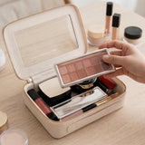 Aveniee Clear Makeup Bag Organizer, Travel Toiletry Bag Cosmetic Case for Women, Portable Make Up Skincare Pouch Car Organizer Bag with Zippers for Essentials,White