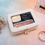 Aveniee Clear Makeup Bag Organizer, Travel Toiletry Bag Cosmetic Case for Women, Portable Make Up Skincare Pouch Car Organizer Bag with Zippers for Essentials,White