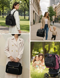 Awanhe Diaper Bag Backpack, Baby Bag with Changing Pad, Travel Waterproof Diaper Bag Tote, Newborn Essentials Must Haves, Luxury baby shower gifts for boys & Girls, Black