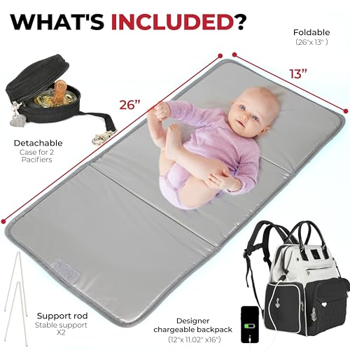 Award - Winning Baby Diaper Bag Backpack with Changing Station – Large Multifunction Waterproof Diaper Bag, Heated Bottle Pockets, Travel Baby Organizer Mom & Dad, Premium Baby Essentials, Newborn Gift