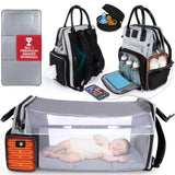 Award-Winning Baby Diaper Bag Backpack with Changing Station – Large Multifunction Waterproof Diaper Bag, Heated Bottle Pockets, Travel Baby Organizer Mom & Dad, Premium Baby Essentials, Newborn Gift