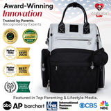 Award - Winning Baby Diaper Bag Backpack with Changing Station – Large Multifunction Waterproof Diaper Bag, Heated Bottle Pockets, Travel Baby Organizer Mom & Dad, Premium Baby Essentials, Newborn Gift