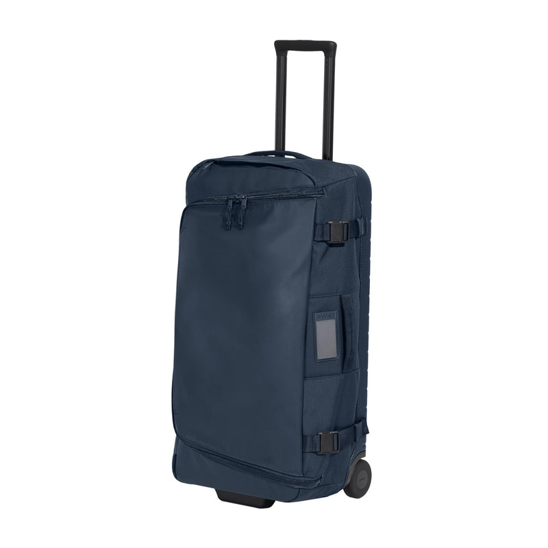 Away Active Rolling Duffle 85L - Large Travel Duffle Bag with Wheels, Durable Checked Luggage Suitcase for Men & Women, Foldable Weekender Bag, Navy Blue
