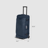 Away Active Rolling Duffle 85L - Large Travel Duffle Bag with Wheels, Durable Checked Luggage Suitcase for Men & Women, Foldable Weekender Bag, Navy Blue