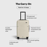 Away Carry - On Luggage, Lightweight Hardside Suitcase with Spinner Wheels, 22 Inch Airline Approved, TSA Lock, Salt White Matte