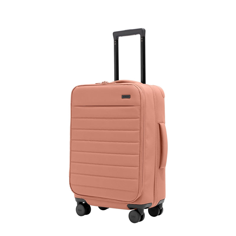 Away Softside Carry - On Suitcase, 22 Inch Expandable High - Strength Nylon Luggage With Spinner Wheels, Meets Requirements for Most Major Airlines, Clay Pink
