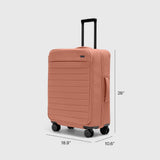 Away Softside Medium Checked Suitcase, 26 Inch Expandable Luggage For Men & Women, Durable Nylon Exterior, TSA Approved Lock, Ideal For Trips 1 - 2 Weeks, Clay Pink