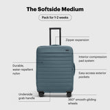 Away Softside Medium Checked Suitcase, 26 Inch Expandable Luggage For Men & Women, Durable Nylon Exterior, TSA Approved Lock, Ideal For Trips 1 - 2 Weeks, Coast Blue
