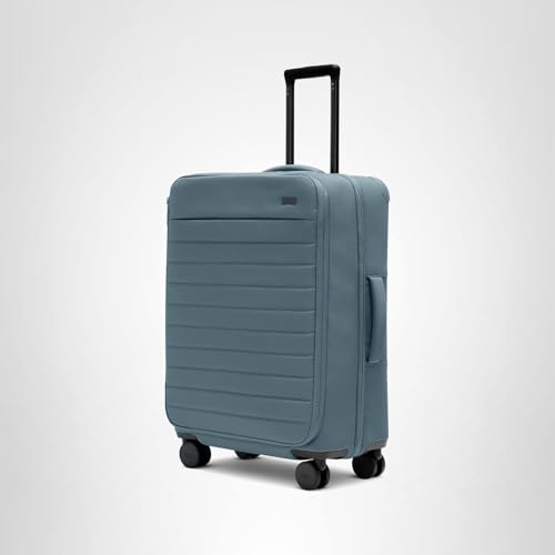 Away Softside Medium Checked Suitcase, 26 Inch Expandable Luggage For Men & Women, Durable Nylon Exterior, TSA Approved Lock, Ideal For Trips 1 - 2 Weeks, Coast Blue