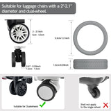 AWINNER 8 Pack Luggage Wheels Covers - Silicone Luggage Wheel Protector Covers for most 8 Spinner Wheel Suitcases or Office Chair Caster,Durable,Mute and Shock Absorption (Grey)