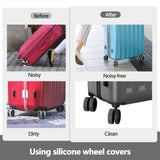 AWINNER 8 Pack Luggage Wheels Covers - Silicone Luggage Wheel Protector Covers for most 8 Spinner Wheel Suitcases or Office Chair Caster,Durable,Mute and Shock Absorption (Grey)