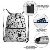 AWUCDIMFWX Drawstring Backpack Gym Bag Black White Speck Backpack Cinch Tote Drawstring Bags for Sports String Bag
