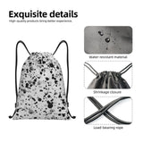 AWUCDIMFWX Drawstring Backpack Gym Bag Black White Speck Backpack Cinch Tote Drawstring Bags for Sports String Bag