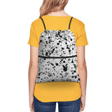AWUCDIMFWX Drawstring Backpack Gym Bag Black White Speck Backpack Cinch Tote Drawstring Bags for Sports String Bag