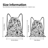 AWUCDIMFWX Drawstring Backpack Gym Bag Black White Speck Backpack Cinch Tote Drawstring Bags for Sports String Bag