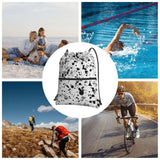 AWUCDIMFWX Drawstring Backpack Gym Bag Black White Speck Backpack Cinch Tote Drawstring Bags for Sports String Bag
