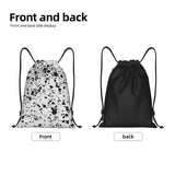 AWUCDIMFWX Drawstring Backpack Gym Bag Black White Speck Backpack Cinch Tote Drawstring Bags for Sports String Bag