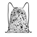 AWUCDIMFWX Drawstring Backpack Gym Bag Black White Speck Backpack Cinch Tote Drawstring Bags for Sports String Bag