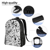AWUCDIMFWX Travel Backpack for Women Men Carry On Backpack Black White Speck Laptop Backpack 17 Inch Lightweight Casual Daypack