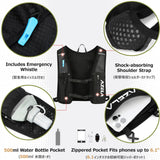 Azarxis Hydration Pack Water Backpack Running Vest 7L Lightweight for Women Men Hiking Biking Jogging Trail Race Cycling (Black - Only Running Vest)